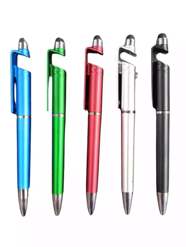 Combines pen, mobile stand, and stylus for versatile functionality.