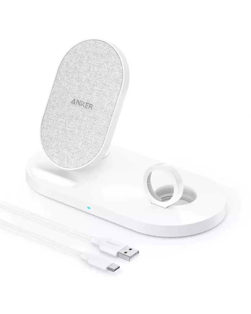  Anker PowerWave 2-in-1 Wireless Charging Station